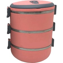 Uravas Store Yemek Termosu Koyu Pembe 3lü Sefer Tası Saklama Kabı 1.8lt