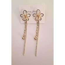 Svc Accessories Zirkon Taşlı Çiçek Model Sallantılı Küpe