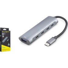 HCS Hadron HDX7895 Type-C 3.2 Gen2 Pd Hub 5 Port 10 Gbps 100W Gri (Kdo)