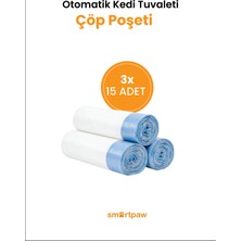 Smartpaw Otomatik Kedi Tuvaleti Çöp Poşeti 15'li - 3 Rulo x 15 Adet
