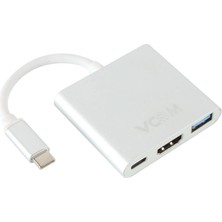 Vcom CU427M Type-C-M To Hdmi-F USB 3.0-F Type-C-F Çevirici (Kdo)