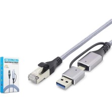 Nodar Hadron HDX7876 USB Type C 3.0 Ethernet Adaptör Gigabit Gri (Kdo)