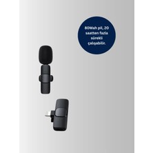 Uravas Store iPhone Uyumlu Çift Mikrofonlu Kablosuz Yaka Seti Profesyonel Ses