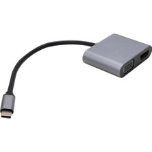 Vcom CU4512 Type-C To Hdmi+Vga+Usb2.0+ Type-C Çevirici (Kdo)