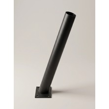 Uravas Store 35 cm Siyah Metal Dış Mekan Sokak Armatürü Montaj Konsolu 4 cm Boru 10X6 cm Tabanlı