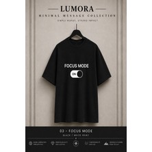 Lumora Store %100 Pamuk Focus Mode Baskılı Unisex Oversize Tişört
