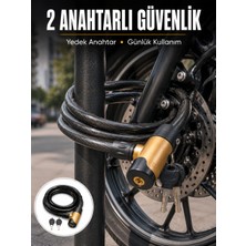 AyrStore Motosiklet, Bisiklet ve Elektrikli Scooter Için Ağır Hizmet Tipi Çelik Halat Kilidi
