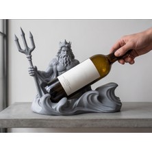 Nokta Labs Poseidon Tasarım Şarap Şişesi Standı - Mitolojik Dekoratif Şaraplık - Poseidon Wine Bottle Holder