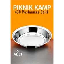 ALK Paslanmaz Çelik Tabak Seti Kamp Piknik Tabağı 6 Adet 721502