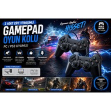 Uravas Store Siyah Kablolu Çift Motorlu Titreşimli Joystick Pc Uyumlu USB Bağlantılı 1 Yıl Garantili