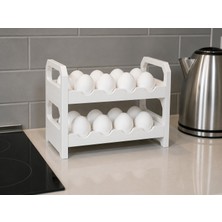 Hobby Fab Design 24 Bölmeli Yumurta Kutusu - 2 Katlı Yumurta Organizeri - 3 Katlı Yumurtalık Buzdolabı Organizeri Saklama Kabı - Siyah