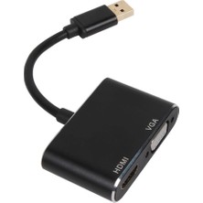 Vcom CU322M Usb3.0 Erkek To HDMI Dişi + VGA Dişi Çevirici (Kdo)