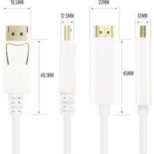Vcom CG605L-3.0 Beyaz 3.0mt Display Port Erkek To HDMI Erkek Kablo (Kdo)