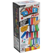 Uravas Store 7317 Renkli Plus Tower Süper Denge Oyunu 54 Adet -