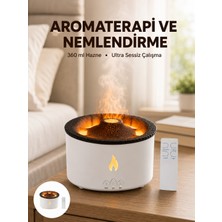 AyrStore Alev Efektli Aromaterapi Difüzörü – 360 ml Su Hazneli, Sessiz ve Zaman Ayarlı Yeni Nesil