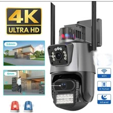 Uravas Store 4mp 4K Ultra Hd Çift Lens Ip Kamera Hareketli Dış Mekan Gece Görüş Su Geçirmez Wifi 2 Yıl Garantili