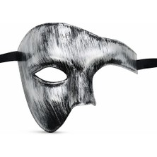 Üreticiniz Antik Eskitme Gümüş Erkek Yarım Maske - Phantom Parti Balo Maskesi