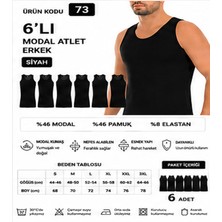Yıldız Çamaşır Erkek Modal Likralı Askılı Atlet (70-71-72-73-74) - 6 Adet