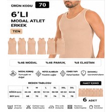 Yıldız Çamaşır Erkek Modal Likralı Askılı Atlet (70-71-72-73-74) - 6 Adet
