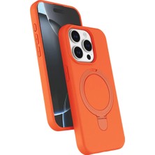 Mariposa Secret Newface Apple iPhone 15 Pro Max Regal Magsafe Standlı Kapak - Turuncu
