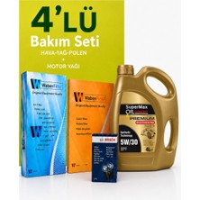 Bosch-Waben Ford Kuga 2.0 Dizel Filtre Bakım Seti-Supermax Oil 5W30 4 Lt (2008-2012) 3 Lü