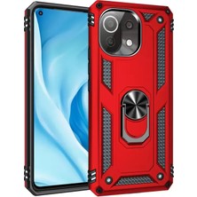 Mariposa Secret Newface Xiaomi Mi 11 Lite Kılıf Sofya Yüzüklü Silikon Kapak - Kırmızı
