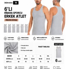 Yıldız Çamaşır Erkek Ribana Sporcu %100 Pamuk Atlet (15-17-19) - 6 Adet