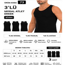 Yıldız Çamaşır Erkek Modal Likralı Askılı Atlet (70-71-72-73-74) - 3 Adet