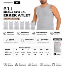 Yıldız Çamaşır Erkek Ribana Sıfır Kol Bisiklet Yaka %100 Pamuk Fanila Atlet (10-11-14) - 6 Adet