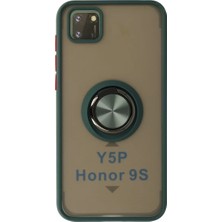 Mariposa Secret Newface Huawei Y5P Kılıf Montreal Yüzüklü Silikon Kapak - Yeşil