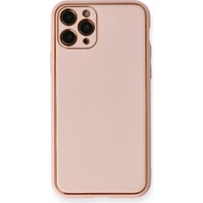 Mariposa Secret Newface Apple iPhone 11 Pro Max Kılıf Coco Deri Silikon Kapak - Pembe