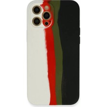 Mariposa Secret Newface Apple iPhone 12 Pro Kılıf Ebruli Lansman Silikon - Beyaz-Siyah