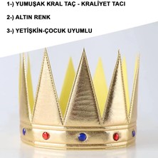 Üreticiniz Altın Renk Eva Yumuşak Kral Kraliyet Tacı Yetişkin Çocuk 55 cm