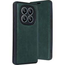 Mariposa Secret Newface Xiaomi Redmi Note 14 Pro 5g Kılıf Flip Cover - Koyu Yeşil