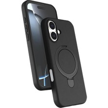 Mariposa Secret Newface Apple iPhone 16 Plus Regal Magsafe Standlı Kapak - Siyah