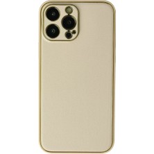 Mariposa Secret Newface Apple iPhone 13 Pro Kılıf Coco Deri Silikon Kapak - Gold