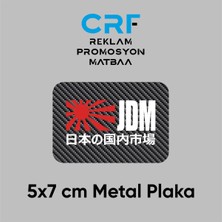 CRF Reklam Promosyon Matbaa Jdm Honda Toyota Nissan Metal Plaka Karbon Fiber Desenli 5x7 cm Arkası Yapışkanlı