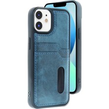 Mariposa Secret Newface Apple iPhone 11 Kılıf Sara Kartvizitli Deri Kılıf - Lacivert