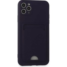 Mariposa Secret Newface Apple iPhone 11 Pro Max Kılıf Kelvin Kartvizitli Silikon - Derin Mor