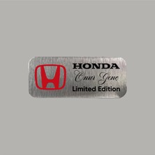 CRF Reklam Promosyon Matbaa Kişiye Özel Honda Logolu Limited Edition Isim Soyisim Metal Etiket Plaka 3x7 cm Arkası Yapışkanlı