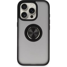 Mariposa Secret Newface Apple iPhone 16 Pro Max Kılıf Montreal Yüzüklü Silikon Kapak - Siyah