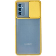 Mariposa Secret Newface Samsung Galaxy M52 5g Kılıf Palm Buzlu Kamera Sürgülü Silikon - Sarı