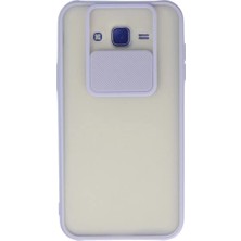 Mariposa Secret Newface Samsung Galaxy J7 Kılıf Palm Buzlu Kamera Sürgülü Silikon - Lila