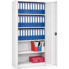 Ceasan 198 cm 2 Kapılı Çelik Dosya Dolabı 92X40X198 cm 5 Raflı Gri (Ral 7035)