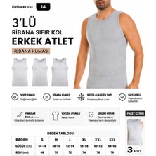 Yıldız Çamaşır Erkek Ribana Sıfır Kol Bisiklet Yaka %100 Pamuk Fanila Atlet (10-11-14) - 3 Adet