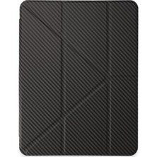 Mariposa Secret Newface Apple iPad Pro 11 (2024) Kılıf Color Karbon Tablet Kılıfı - Koyu Gri