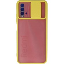 Mariposa Secret Newface Xiaomi Redmi 9t Kılıf Palm Buzlu Kamera Sürgülü Silikon - Sarı