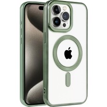 Mariposa Secret Newface Apple iPhone 14 Pro Max Kılıf Kronos Magsafe Kapak - Koyu Yeşil