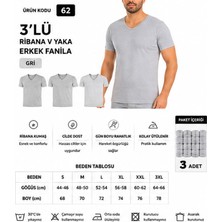 Yıldız Çamaşır Erkek Ribana V Yaka %100 Pamuk Body Fanila Atlet (60-61-62) - 3 Adet