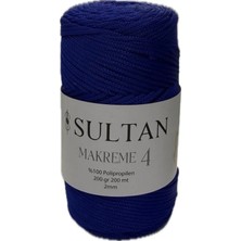 Hobi Dünyası Evim 1 Adet Sultan Makrome 4 Ip 200 Gram 200 Metre 2 mm Çanta Cüzdan Supla Runner Sepet Duvar Süsü Kanvas Çanta Yapım Makrome Örgü Ipi Renk: 252 Koyusaksmavi